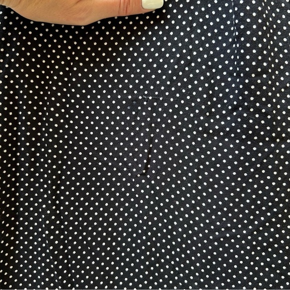 Elle Black and White Polka Dot Trouser Long Leg Wide Pants - Picture 4 of 9